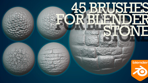 45 brushes for Blender Stone