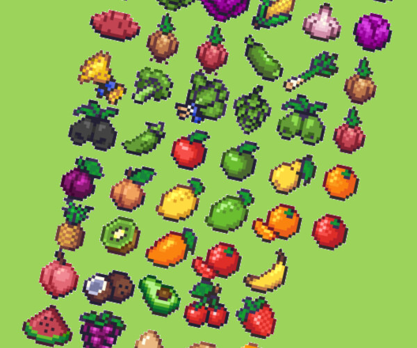 ArtStation - Fruit & Vegetable Item Icons | Game Assets