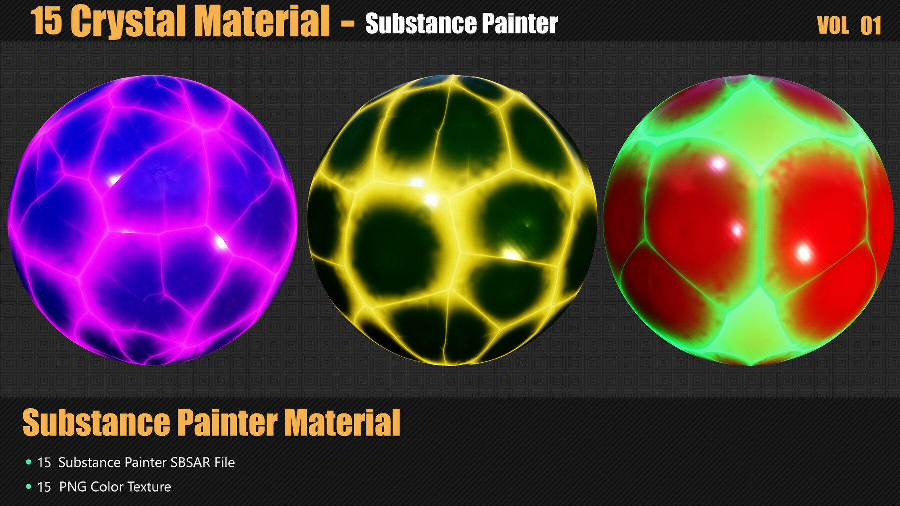 ArtStation 15 Crystal Materials In Substance Painter Game Assets