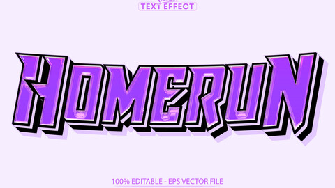 Homerun text effect, editable Sport and team text style