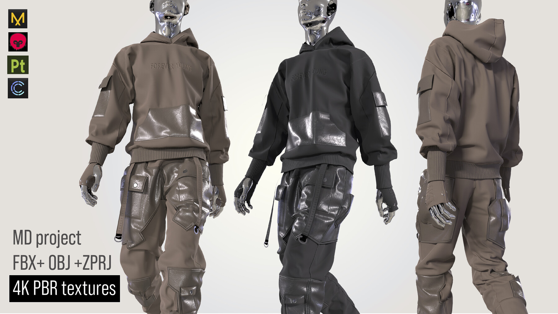 ArtStation - Man techwear outfit pants hoodie cyberpunk | Resources