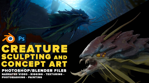 Creature Sculpting And Concept Art In Blender And Photoshop Tutorial