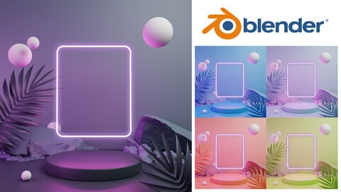 3d rendering of pastel color backdrop blender 3.x