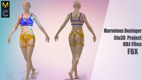 Women's sexy clothes №126 "Marvelous Designer" /Zprj/ OBJ+FBX