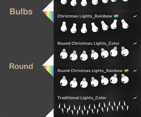 ArtStation Procreate Brushes Christmas Lights & Gingerbread Stamps