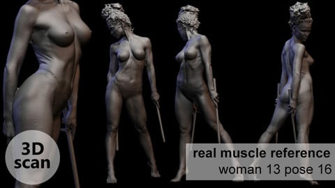 3D scan real muscleanatomy Woman13 pose 16