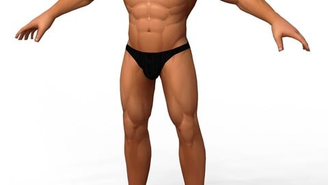 Low Poly Muscular Body Base Mesh