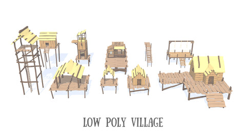 Low Poly Pirate Fisherman Village DLC 3D Asset Pack