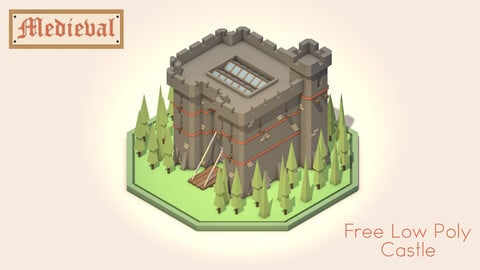Free Low Poly Medieval Castle Scene