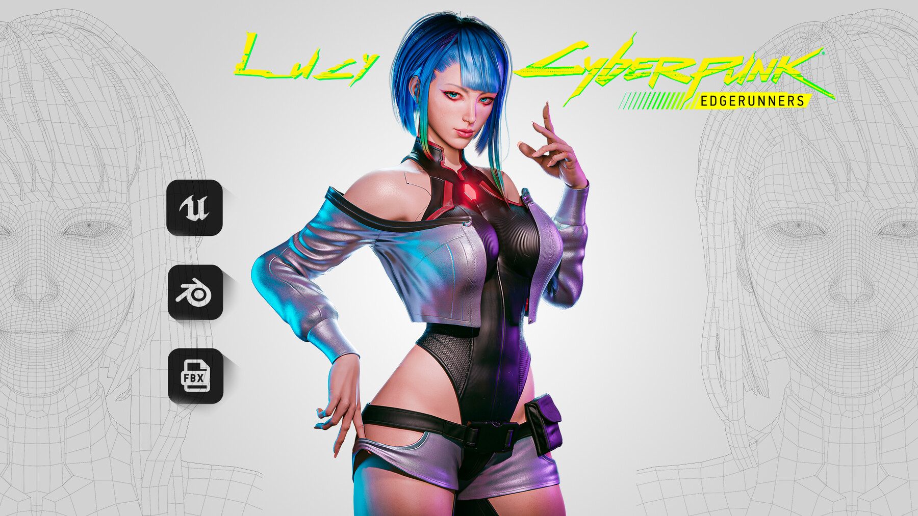 Live wallpaper Lucy - Cyberpunk Edgerunners (Animated) / interface