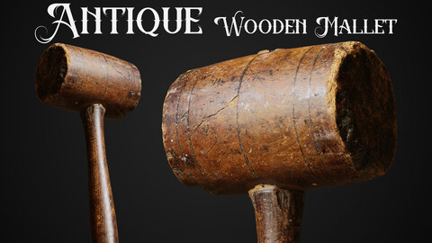 Antique Wood Mallet - 3D Scan