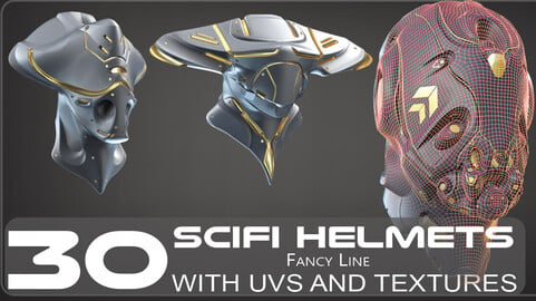 [30%OFF] 30 SCIFI HELMETS with 4k Textures and UVS for ALL Softwares | .fbx .obj . ZPR .spp