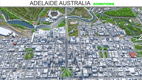 Adelaide downtown city Australia 3d model