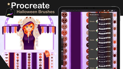 Halloween Procreate Brushes | Digital Art Halloween Holiday Brush Procreate for Download