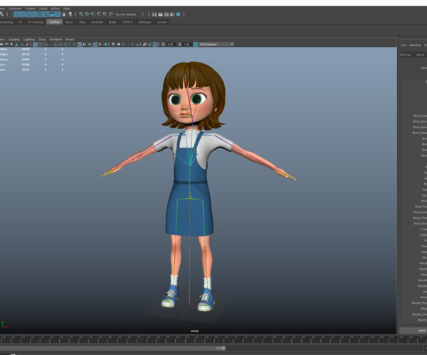 Artstation Stylized Cartoon Girl Character Rigged Resources