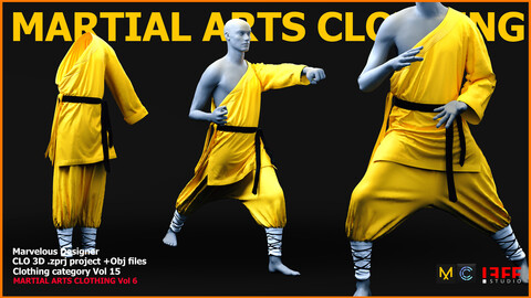 MARTIAL ARTS CLOTHING 6 (Projects Files: Zprj , OBJ) VOL 15