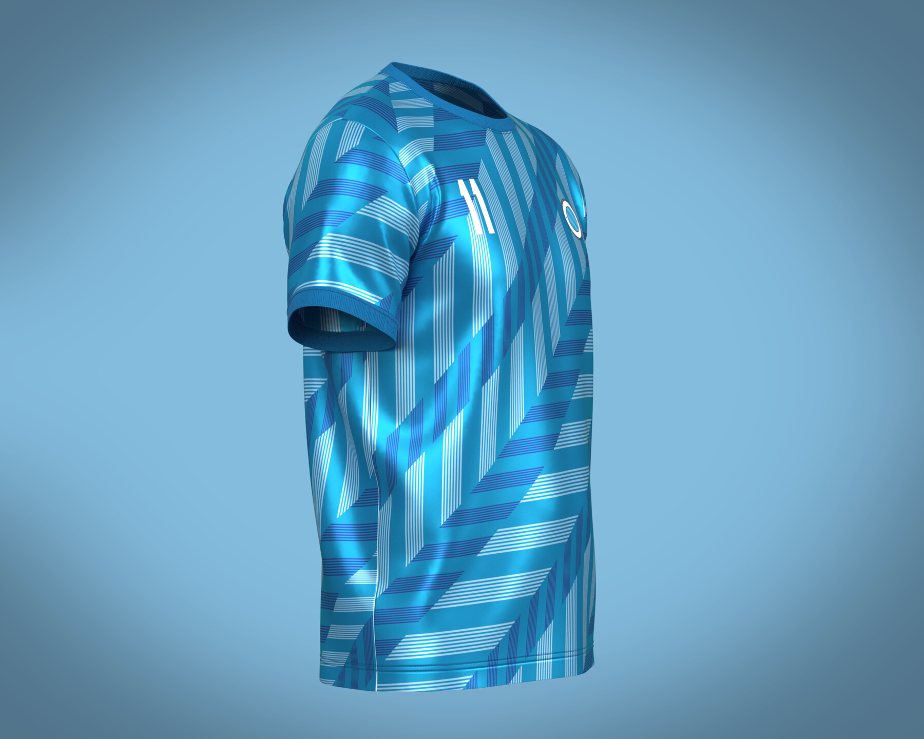 ArtStation - Soccer Blue Stripe Jersey Player 11