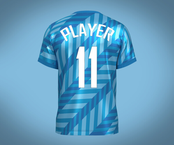 ArtStation - Soccer Football Sky Blue with white color Jersey Player-11