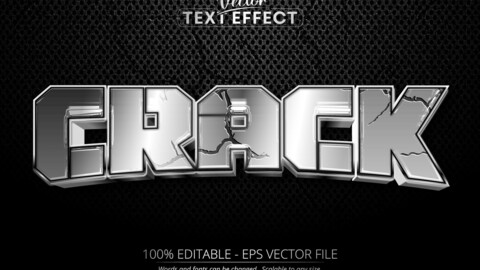 Crack stone text effect, editable rock and fracture text style