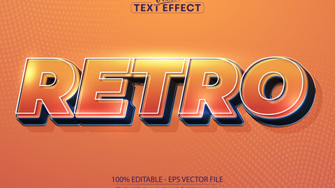 Retro text effect, editable vintage 80s text style