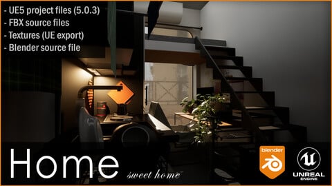 Home sweet home - Project files / FBX + UE5 + Blend