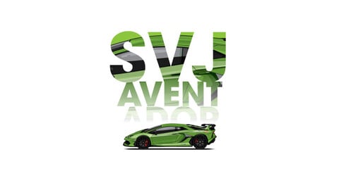 SVJ SUPERCAR DIGITAL FILE VECTOR/Square White Background