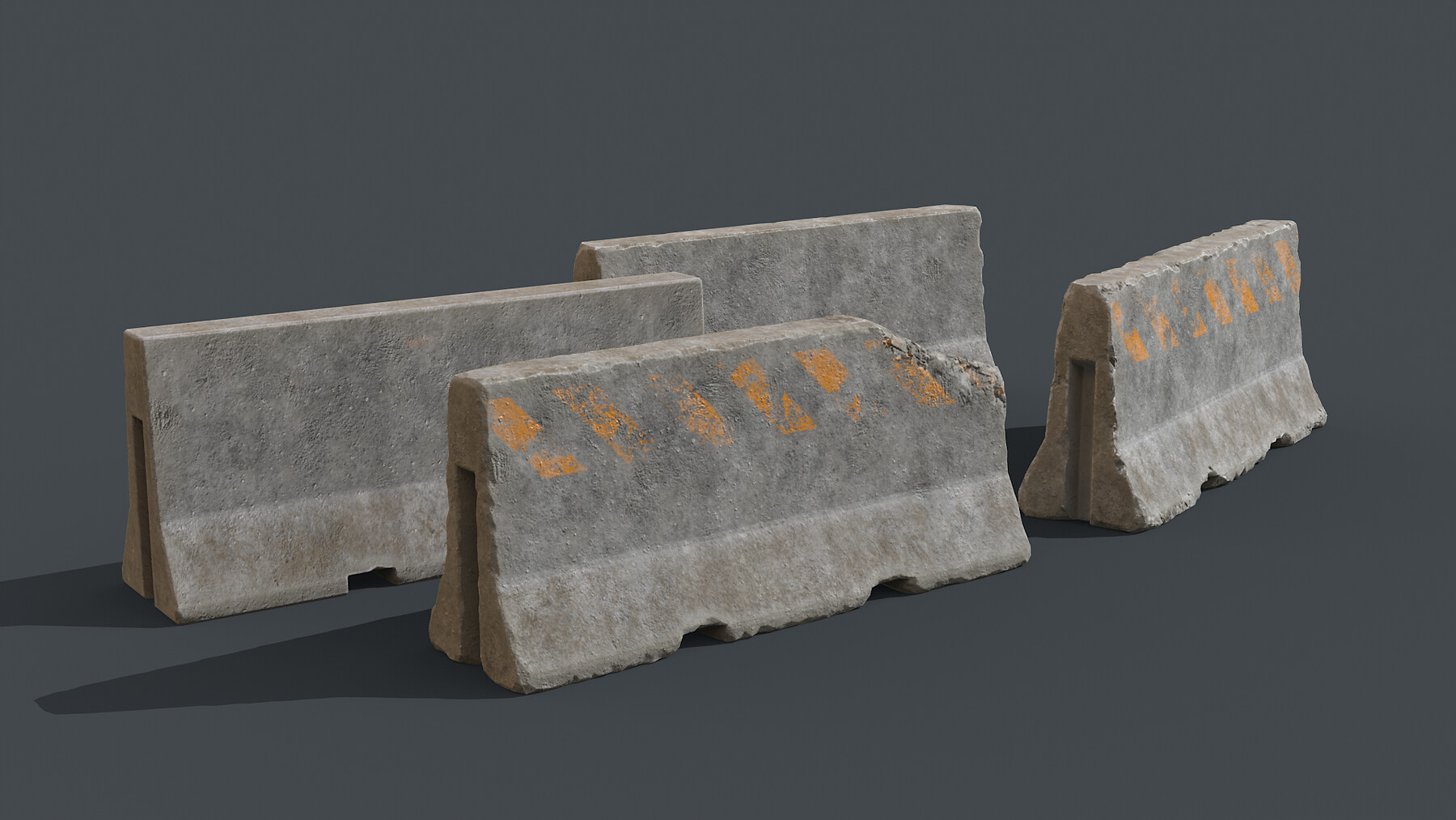 ArtStation Jersey Concrete Road Barriers Game Assets