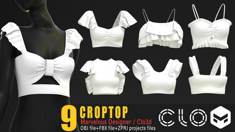 9 Croptop Vol3 / Marvelous&Clo3d / OBJ / FBX