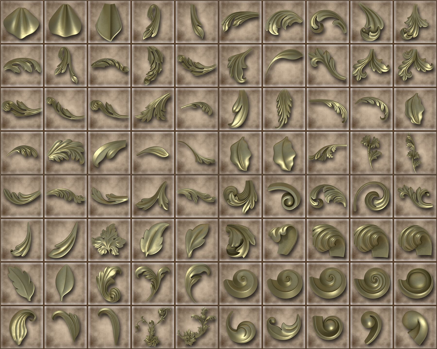 ArtStation - Ornamental Alphas Vol 01 | Brushes
