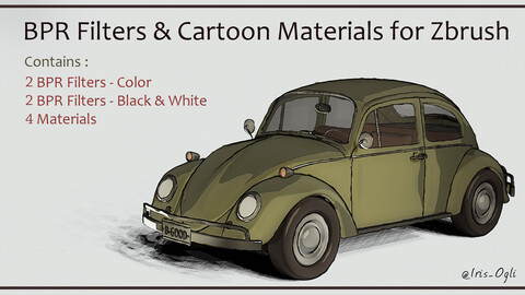 BPR Filter & Cartoon Materials for Zbrush