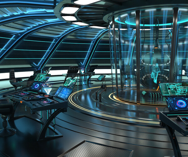 ArtStation - Sci Fi Interior Station - scifi station 3D model | Resources