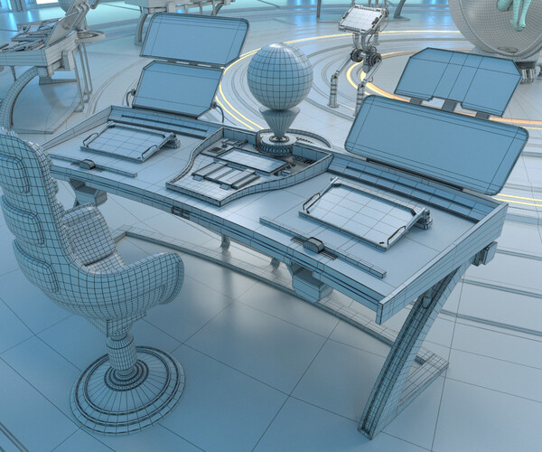 ArtStation - Sci Fi Interior Station - Scifi Station 3D Model | Resources