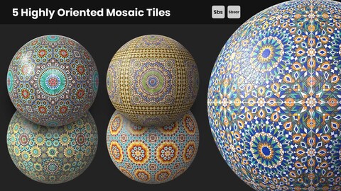 5 Highly Oriented Mosaic Tiles