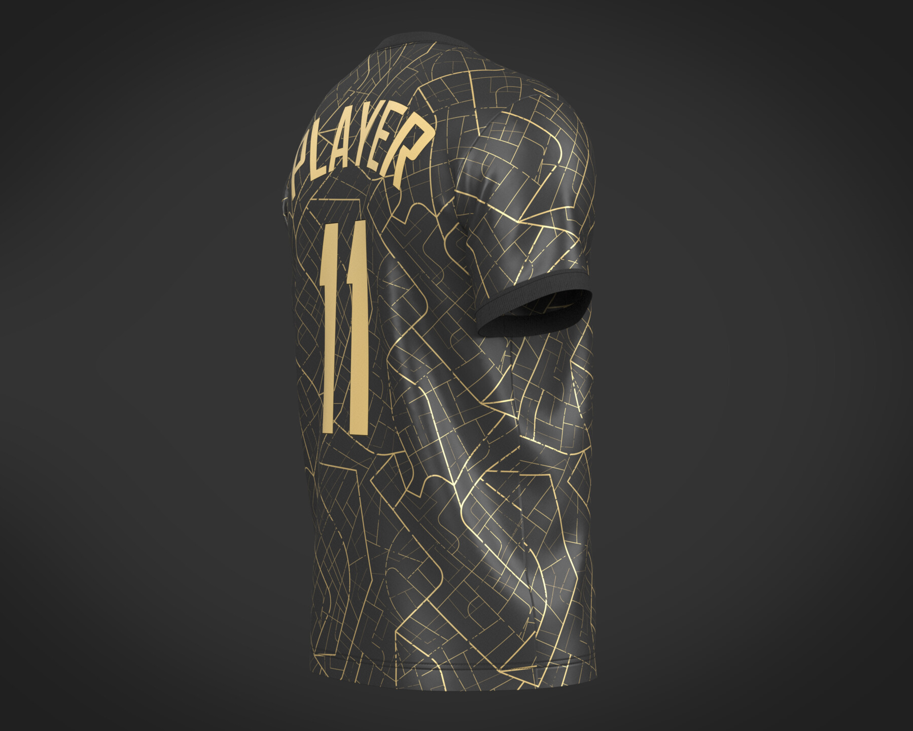 ArtStation - Soccer Black And Green Football Jersey Player-11