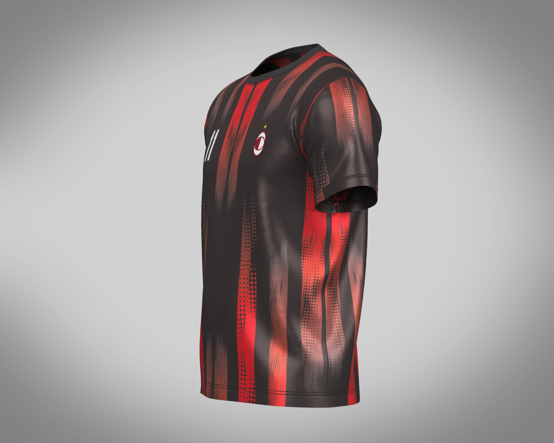 Soccer Football Red and Black color Jersey Player-11 | 3D model