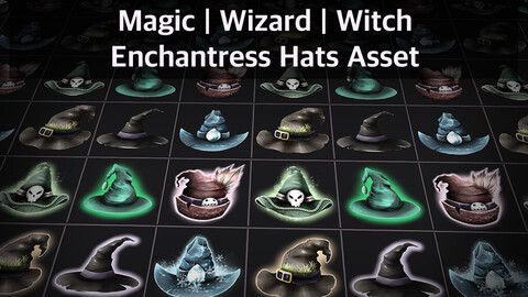 Wizard | Magic | Witch | Enchantress  Hats Asset