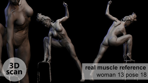3D scan real muscleanatomy Woman13 pose 18