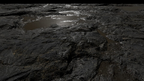 Wet Rocky Land Textures vol5