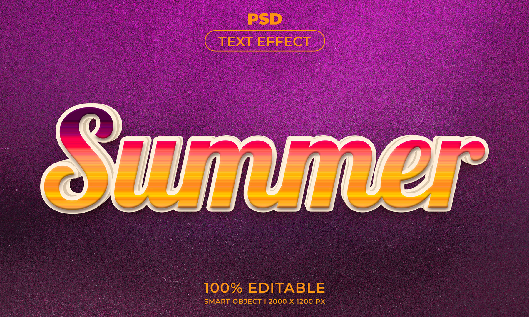ArtStation - 3D Summer PSD fully editable text effect. Layer style PSD ...