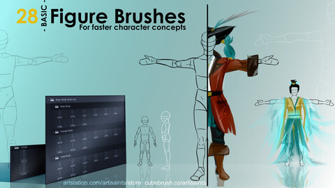 Figure Brushes - BASIC PACK - For Faster Character Concepts