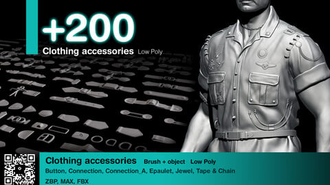 +200 Clothing accessories (IMM Brush) + Object