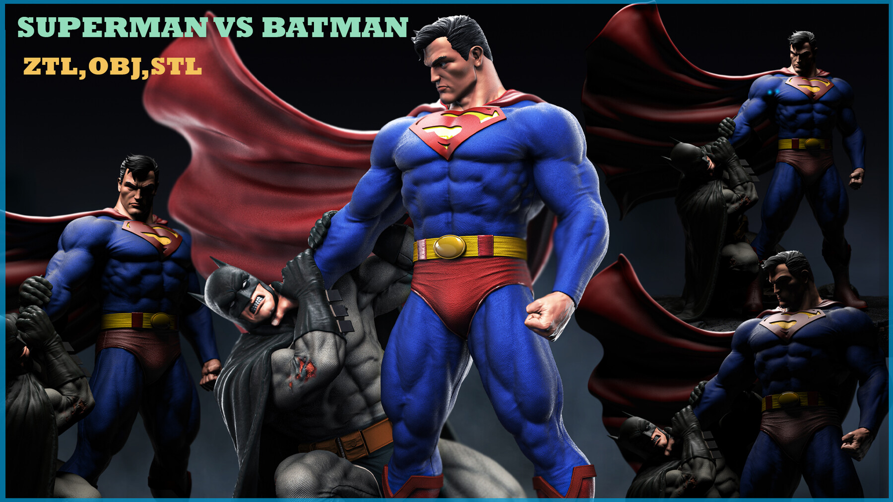 ArtStation - Batman VS Superman For Printing ZTL+OBJ+STL | Resources