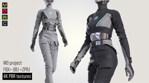 Scifi futuristic girl outfit