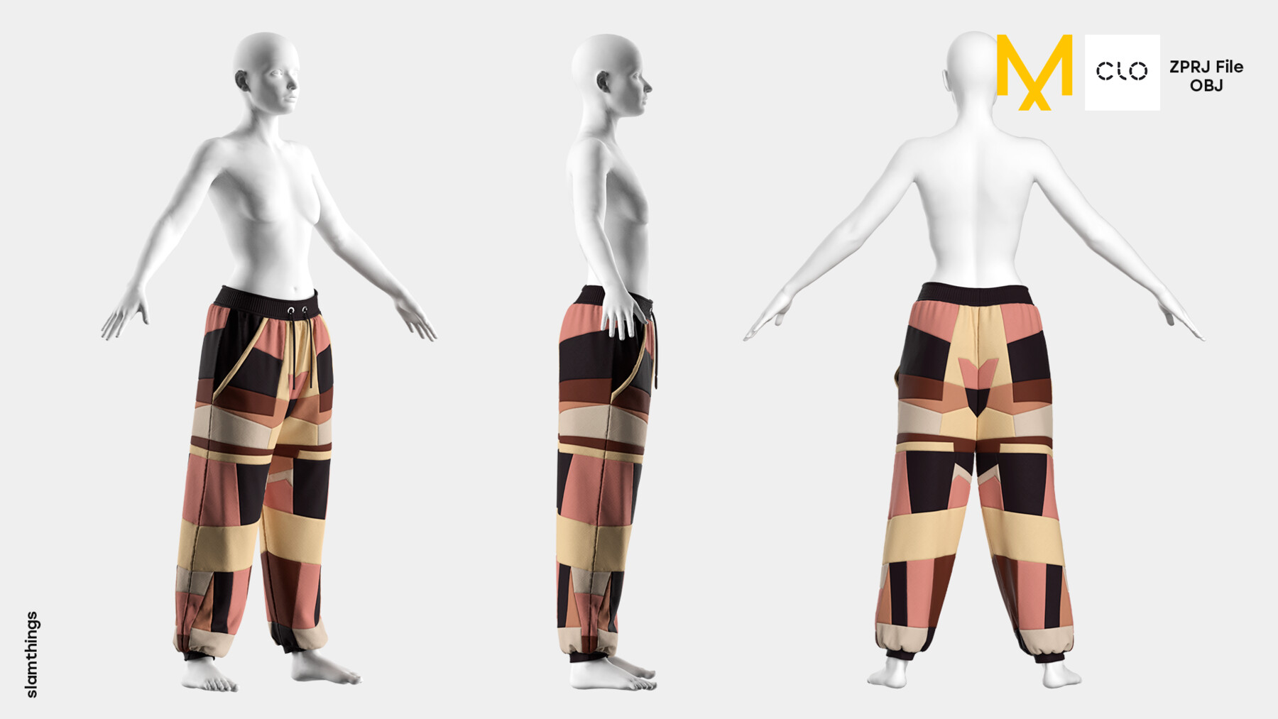 ArtStation - Streetwear Jogger Pants #006 - Clo 3D / Marvelous Designer ...