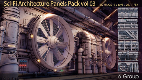Sci-Fi Architecture Panels Kit Vol 03 Walls