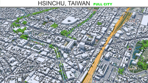 Hsinchu city Taiwan 3d model 50km
