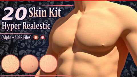 20 Skin Kit Hyper Realestic (Alpha+Texture+SBSAR) .vol1