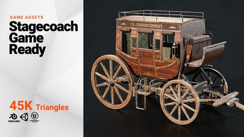 Stagecoach 3d Model Game Ready