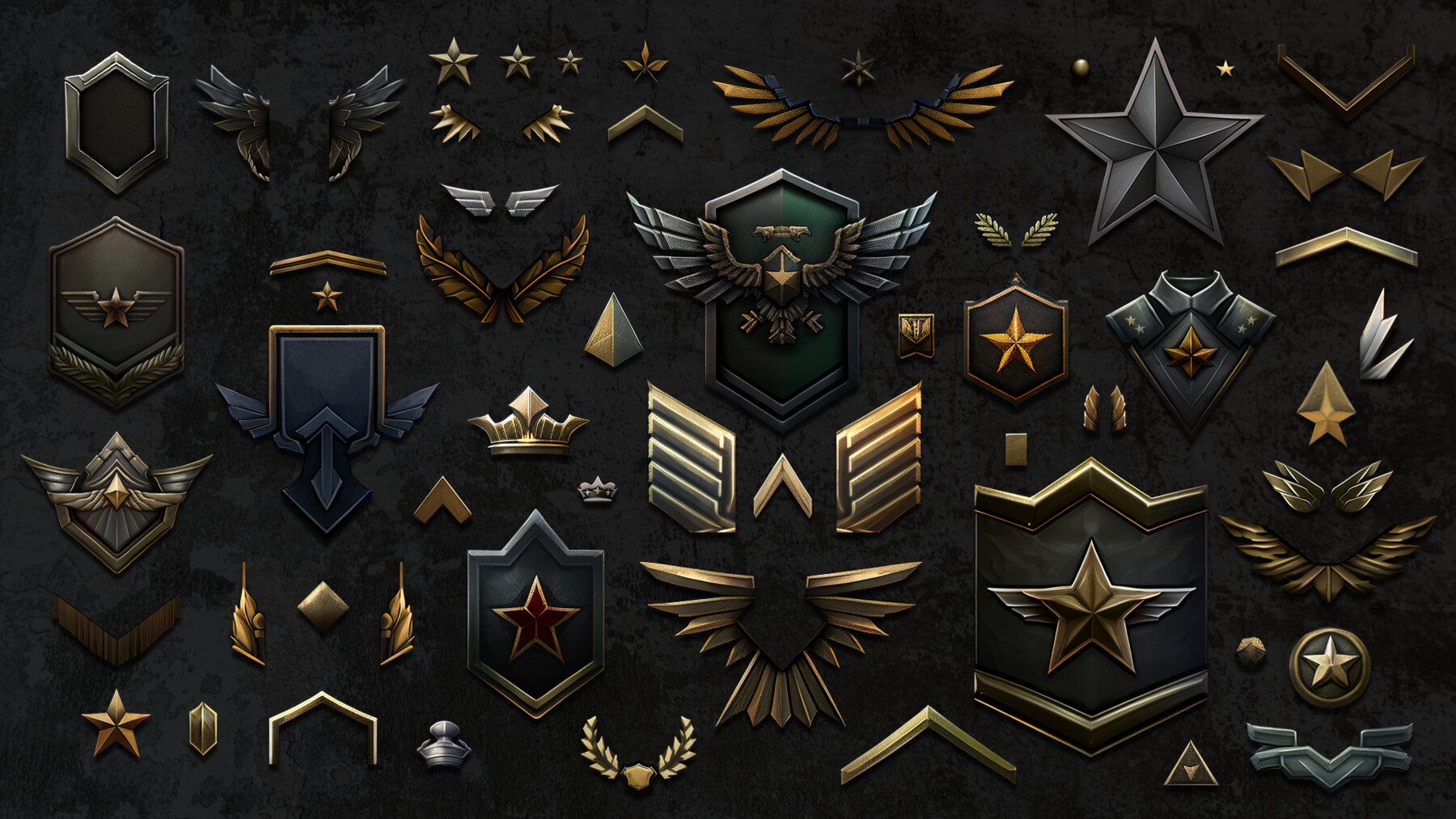 ArtStation Army Rank Insignia Game Assets