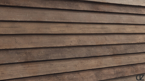 PBR - OVERLAPPING WOODEN WALL - 4K MATERIAL